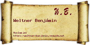 Weltner Benjámin névjegykártya